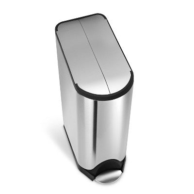simplehuman 45L Kitchen Step Trash Can Fingerprint Proof Stainless Steel Garbage Can with Soft Close Butterfly Lid (LOCAL PICKUP ONLY)