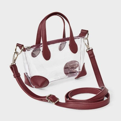 Game Day Clear Pouchette Crossbody Bag - Wild Fable Maroon