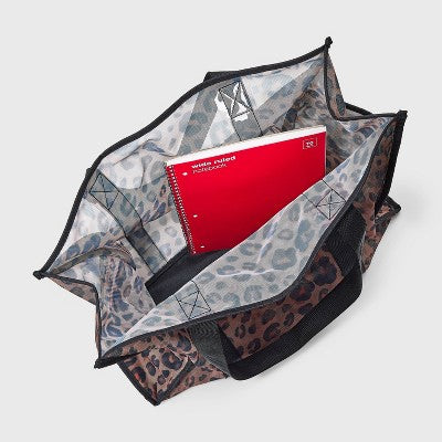 Mesh Tote Handbag - Shade & Shore Leopard Print