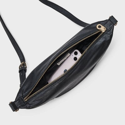 Essential Sling Crossbody Bag - Universal Thread Black: Shell, Removable Strap, 45.5" Max Length