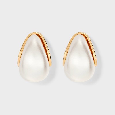Pearl J-Hoop Earrings - A New Day White