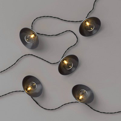 10ct LED Hood Outdoor Lantern String Lights - Threshold