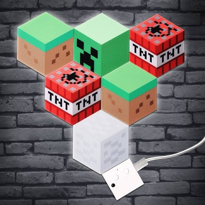 Minecraft MOB and Blocks LED RGB Panel Set of 6 Novelty Wall Lights