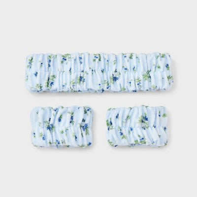 Hair Headwrap with Cuffs Set 3pc - Wild Fable Blue Floral
