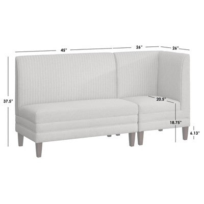 Lifestorey 2pc Phillips Upholstered Breakfast Nook Set Beige (LOCAL PICKUP ONLY)