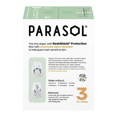 Parasol Chlorine-Free Diapers with RashShield Protection - Size 3 - 128ct