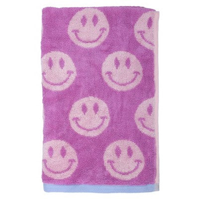 6pc Bath Towel Set Pink Striped Smiles - Kapoor Home
