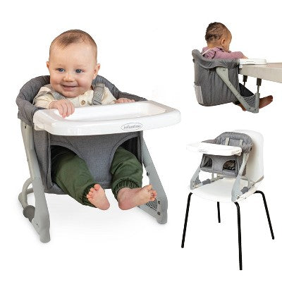 Infantino The Ultimate Travel Booster - Gray: Solid Pattern Plastic Seat, Safety Belt Feature, Max 30 lbs Capacity