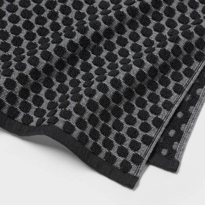 6pc Performance Plus Textured Dot Bath Towel Set Black - Threshold