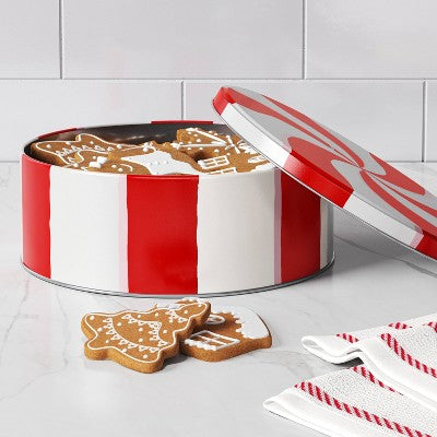 8.25"x3" Christmas Red and White Swirl Gift Box - Wondershop