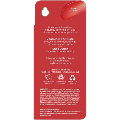 Burt's Bees Boosted Tinted Lip Balm - Rose Knows - 0.16oz