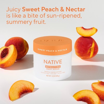 Native Sweet Peach & Nectar Scrub - 12oz: Exfoliating, Normal & Dry Skin, Whole Body, Jar