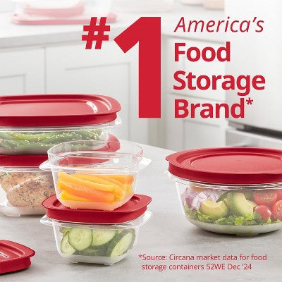 Rubbermaid 2pk Easy Store Value Square Food Storage Containers Red