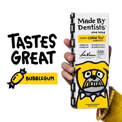 Made By Dentists Kids Bulldog Fluoride Anticavity Toothpaste - Bubble Gum - 4.2oz
