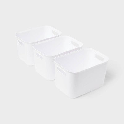 3pk Flexible Storage 5.8L Med Tubs Only - Brightroom: BPA-Free Utility Totes, Built-In Handles, Universal Storage