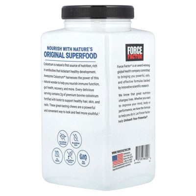 Force Factor Awesome Colostrum™, Berries & Cream, 60 Soft Chews