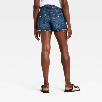 Women's High-Rise Cut-Off Jean Shorts - Medium Wash 12