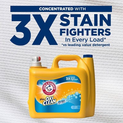 Arm & Hammer Plus OxiClean Ultra Stain Fighters Fresh Scent Liquid Detergent 122 Loads - 158.6oz