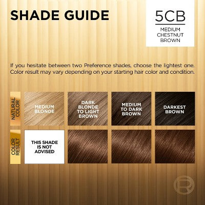 L'Oreal Paris Superior Preference Fade-Defying Color + Shine System - 6.5 fl oz - 5CB M Chestnut Brown - 1 kit