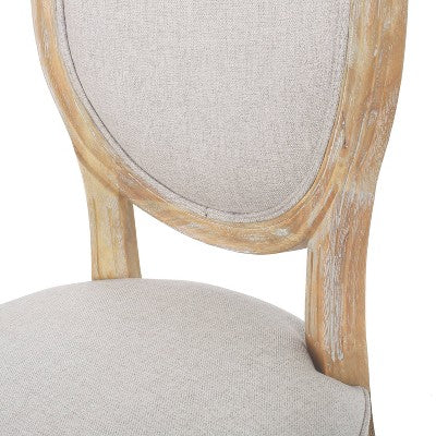 Set of 2 Phinnaeus Dining Chair Beige - Christopher Knight Home: Upholstered, Rubberwood Frame, 250lb Capacity (LOCAL PICKUP ONLY)