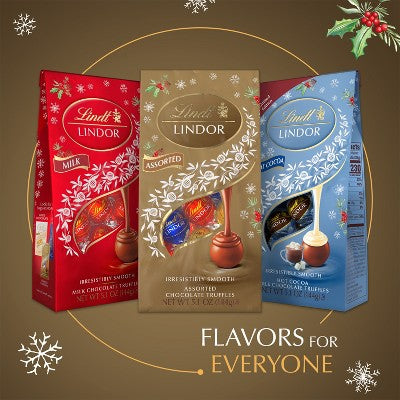 LINDOR, Lindt Gold Assorted Christmas Chocolate Candy Truffles - 5.1oz