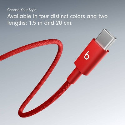 Beats USB-C to USB-C Woven Cable (1.5 m) - Rapid Red