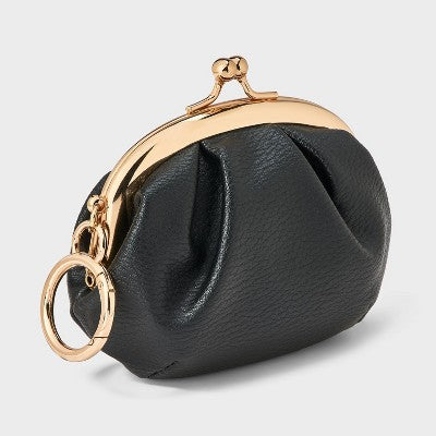 Mini Kiss Lock Pouch Bag Charm - A New Day Black