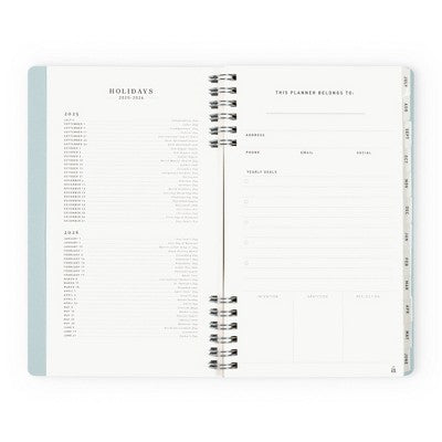 Altitude Supplies 5"x8" Weekly and Monthly Planner, July 2025 to June 2026, Seafoam Blue Arch
