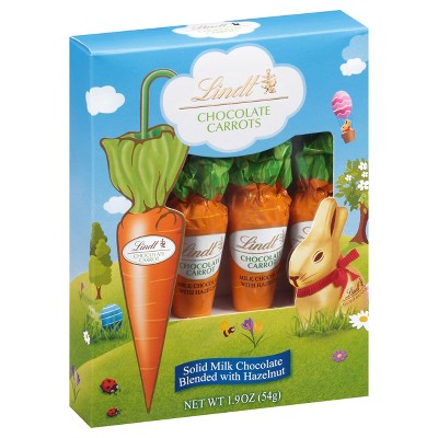Lindt Easter Solid Milk Chocolate Candy Hazelnut Carrots - 1.9oz/4ct