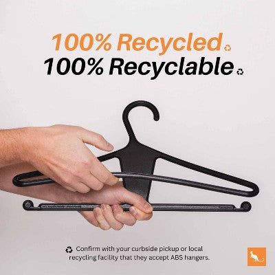 Kangaroo Hangers 10pk Original Clothes Hangers Charcoal