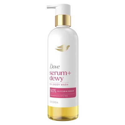 Dove Beauty Serum+Dewy Oil Body Wash - 50% Glycerin Serum - 15.3 fl oz: Vegan, For Normal to Dry Skin, Floral Scent