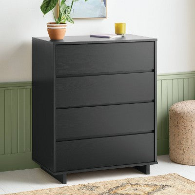 Modern 4 Drawer Dresser Black - Room Essentials (LOCAL PICKUP ONLY)