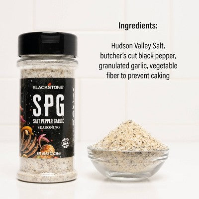 Blackstone SPG Salt, Pepper, and Garlic Seasoning 8.4oz: Hickory Citrus BBQ Rub for Meats & Veggies