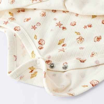 Baby Girls' Costal Ribbed Romper - Cloud Island White 0-3M