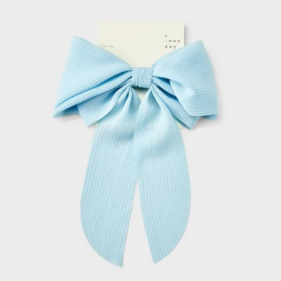 Pleated Double Bow Barrette - A New Day Light Blue