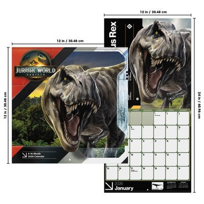 DateWorks 12"x12" 2026 Jurassic Wall Calendar