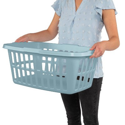 1.5 Bu Laundry Basket Pewter Aqua - Brightroom (LOCAL PICKUP ONLY)
