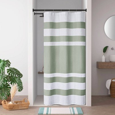 Madison Park 72"x84" Shower Curtain with 3M Treatment Sage Green (LOCAL PICKUP ONLY)