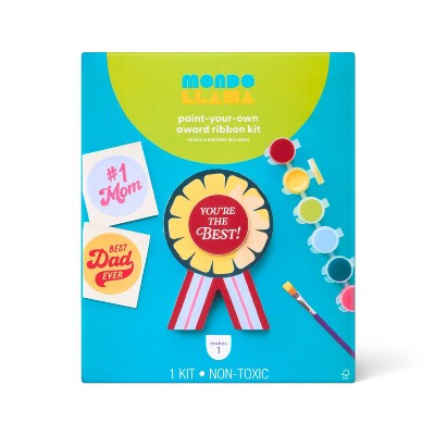 Father's Day Craft Wood Ribbon Painting Activity Kit - Mondo Llama