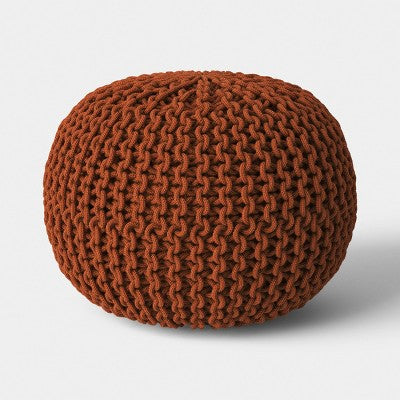 16"x22" Rope Knit Pouf Orange - Threshold