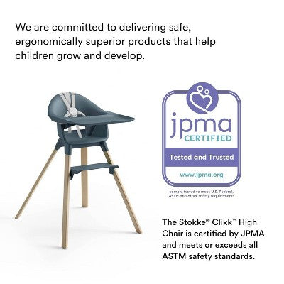 Stokke Clikk High Chair All-in-One with Tray & Harness - Fjord Blue (LOCAL PICKUP ONLY)