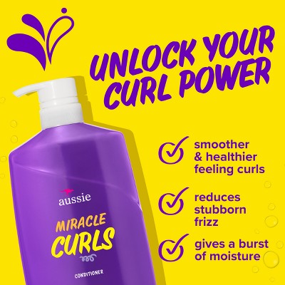 Aussie Miracle Curls with Coconut and Jojoba Oil Paraben-Free Conditioner - 26.2 fl oz