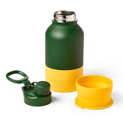 Pet Water Bottle w/ Built in Bowl - 46oz - Green - The Cuddle Collab with Baloo & Pan