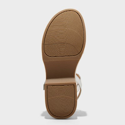 Girls' Liana Pearl Studded Platform Sandals - art class Silver 2