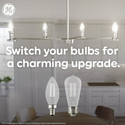 GE Household Lighting 60W LED G25 Pearl RLX CL 2ct Soft White