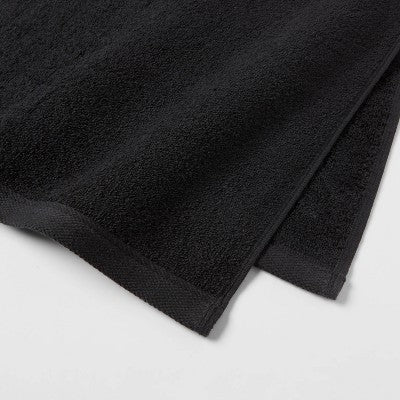 4pk Antimicrobial Assorted Bath and Hand Towel Set Black - Room Essentials: Cotton Terry, Midweight GSM