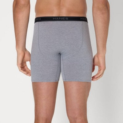 Hanes Premium Men's Cotton Stretch Boxer Briefs - Gray/Blue S