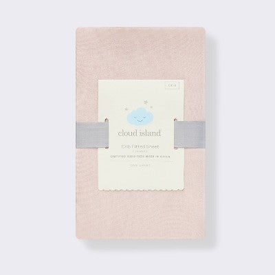 Polyester Rayon Fitted Crib Sheet - Heirloom Pink - Cloud Island