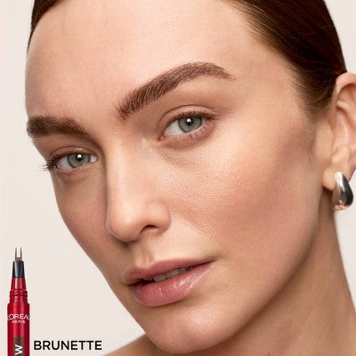 L'Oreal Paris Faux Brow Eyebrow Tint Double Brush Brow Pen - Brunette - 0.03 fl oz