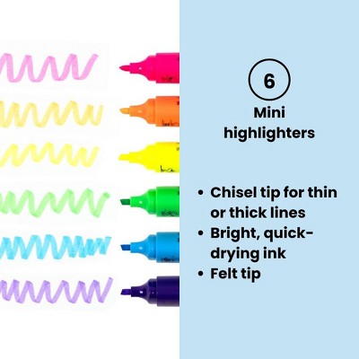 Yoobi 6pk Peanuts Highlighter Mini Snoopy Dance, School Supplies